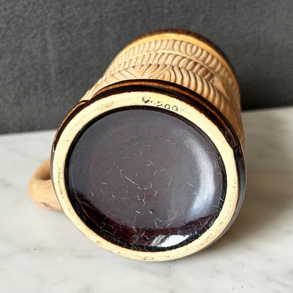 VIntage TIki Mug Paul Marshall Hawaiian Polynesian Light/Dark Brown Cup Barware - Picture 5 of 6